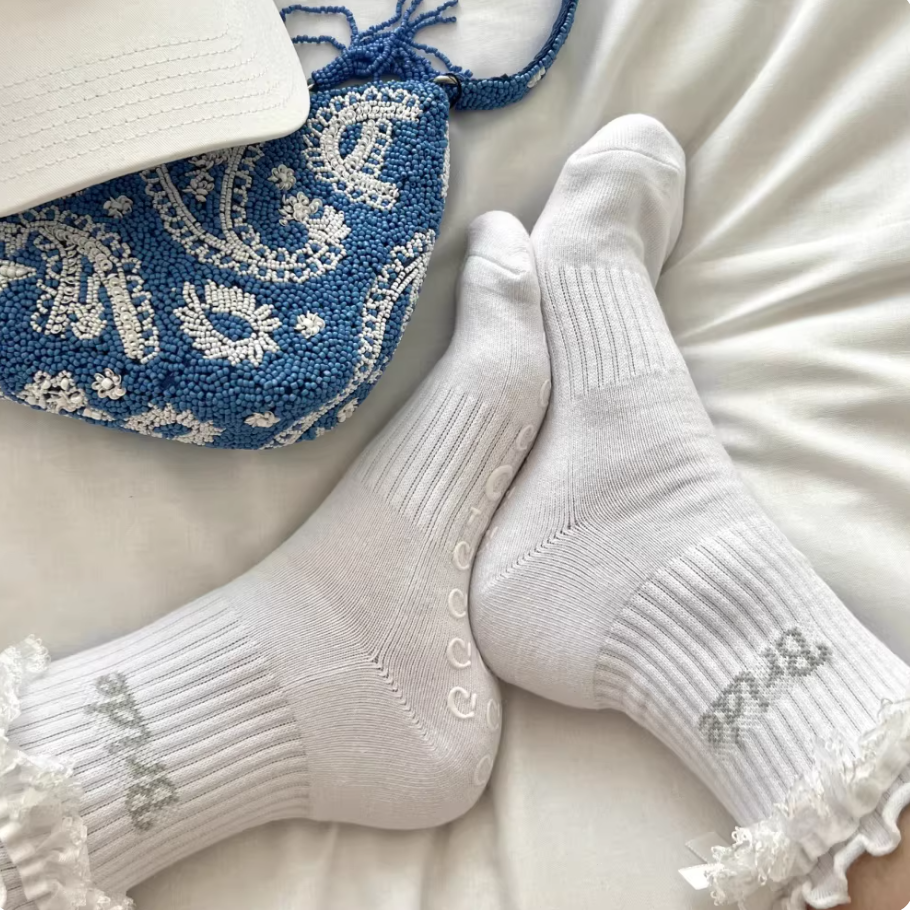 Ruffled Grip Socks – Women’s Pilates & Yoga Essentials