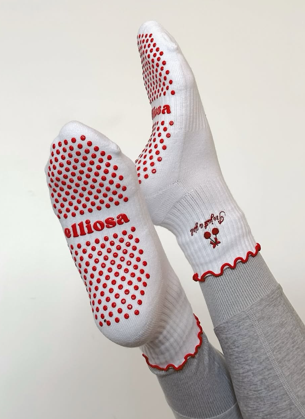 🍒Cherry Grip Socks for Women – Non-Slip Pilates, Yoga & Barre Socks