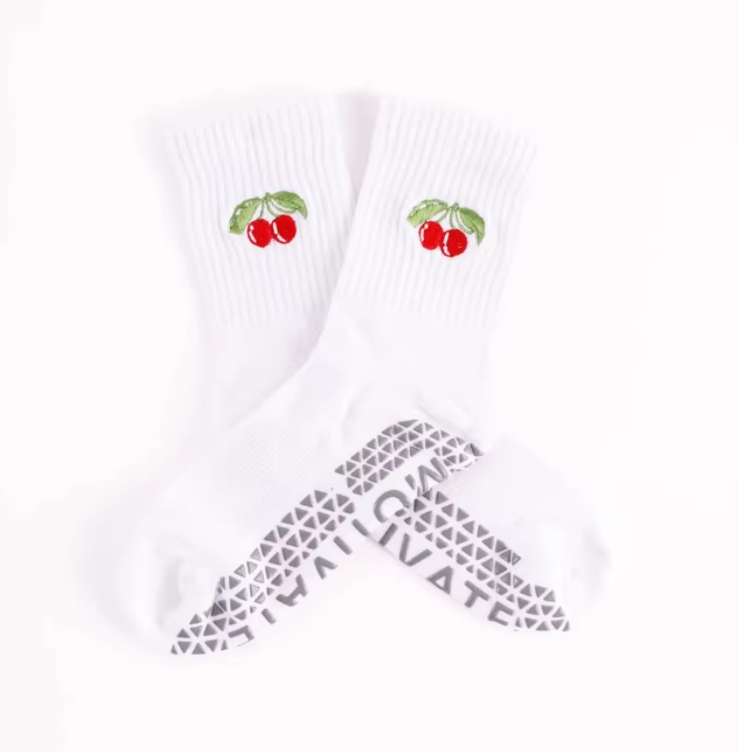 🍒Cherry Grip Socks for Women – Non-Slip Pilates, Yoga & Barre Socks