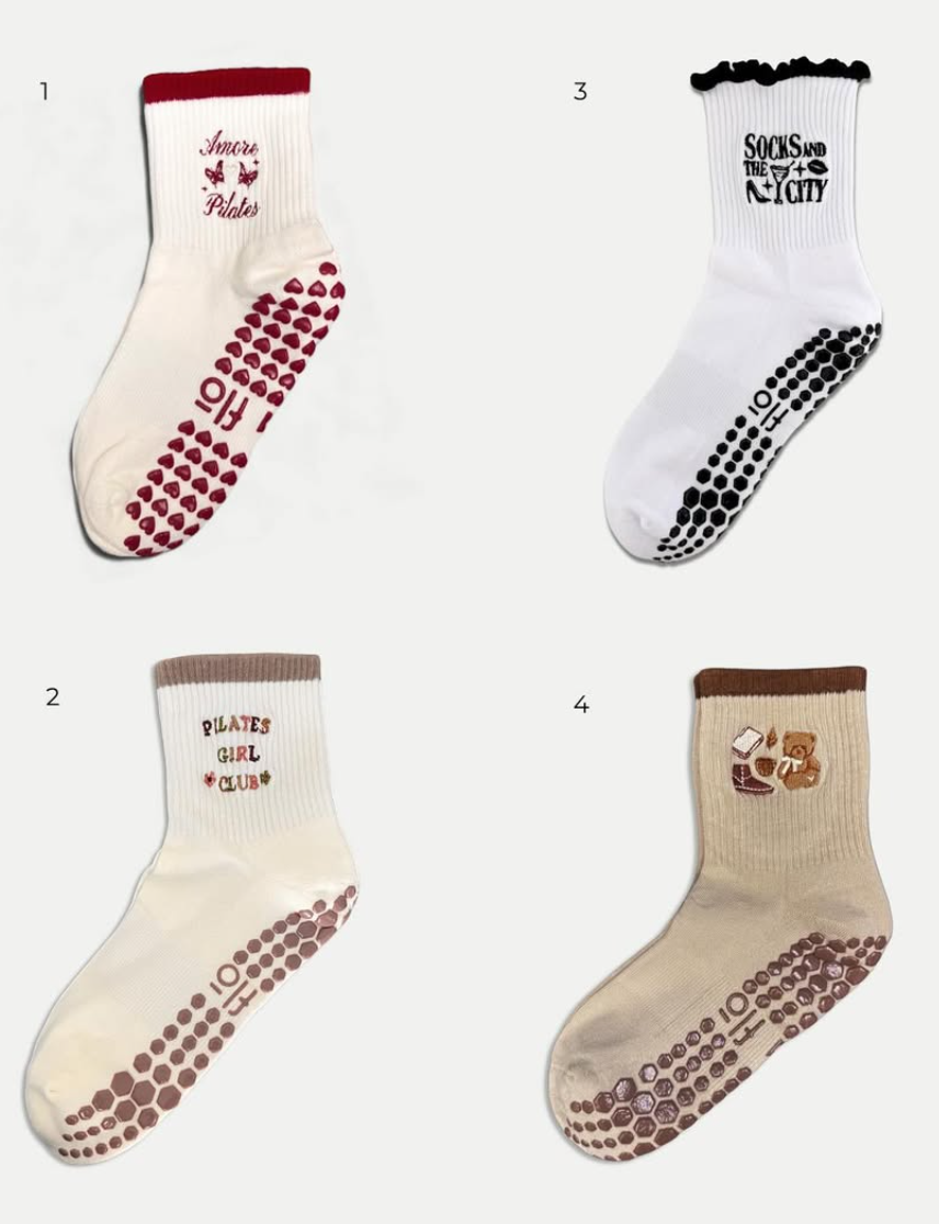 Women’s Non-Slip Grip Socks – Pilates, Yoga & Barre Studio Socks